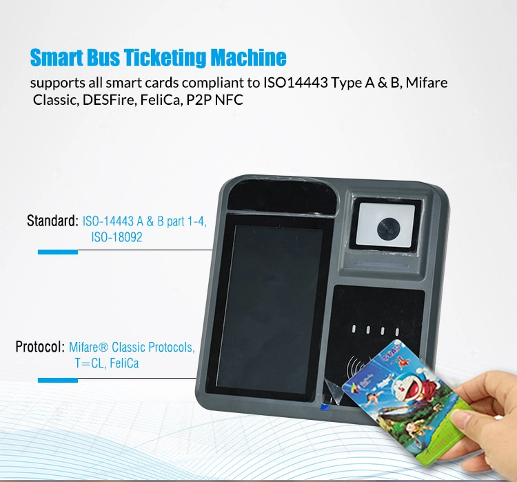 P18-Q Android 9.0 Bus Paymenterminal Designed for Fare Ticket Transportation Apllication Support Visa Master Card