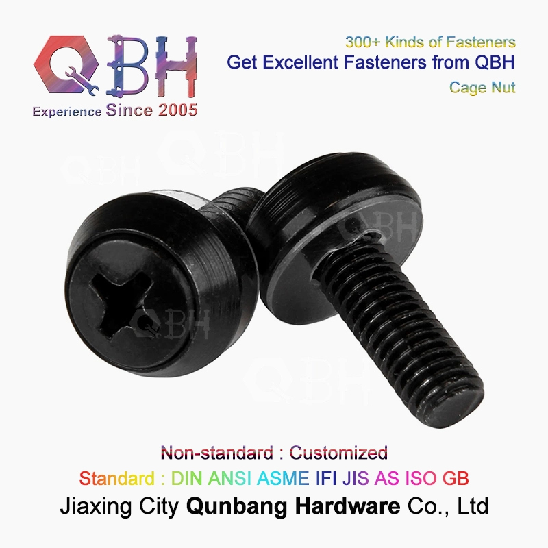 Qbh Carbon Stainless Steel Rack-Mountable Server Network Cabinet Audio Video Rack Cage Bolt Nut Washer Repairing Maintaining Replacement Spare Parts