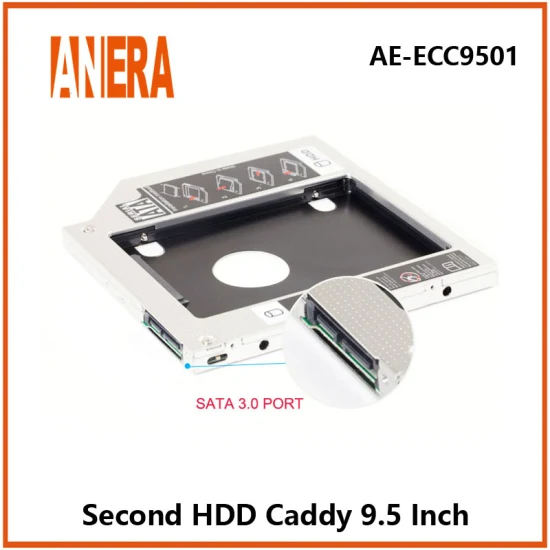 Aluminum 9.5/12.7mm 2ND HDD Caddy 2.5 Inch SATA I/II/III/HDD/SSD Optical Bay Second HDD Caddy
