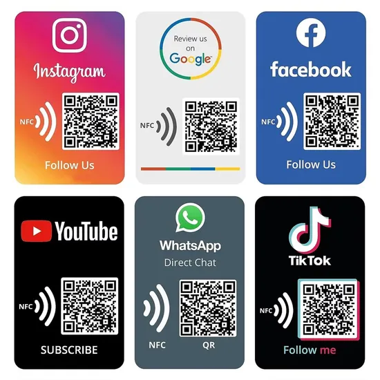 NFC Stand Display Card for Whatsapp Instagram Tiktok Business Promotion 