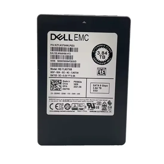 DELL Server SSD 3.84t SATA 6g Cache Read Intensive Ri SSD Drive Hard Disk 3.84t SATA SSD Drive 